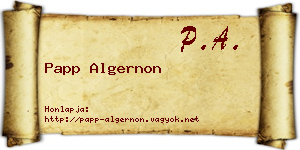 Papp Algernon névjegykártya